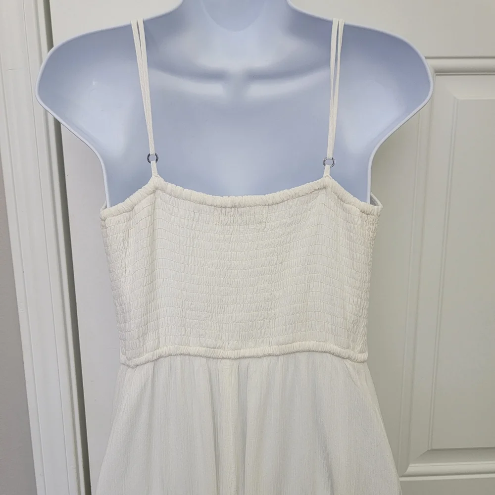 Abercrombie And Fitch White Lace Gauzy Maxi Dress Party Casual Bride Size Medium